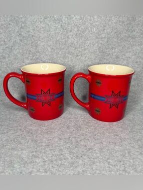 Pendleton Woolen Mill Sioux Star Blanket Series Red Coffee Tea Mug 18oz Set of 2